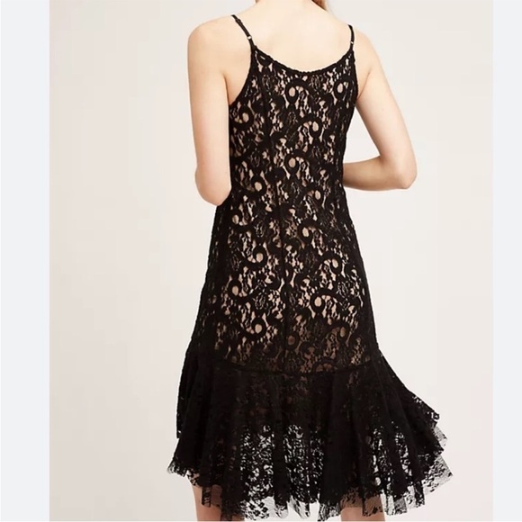 Anthropologie Moulinette Soeurs Black Lace Midi Cami Cotrina Dress Size 0 NWT - Picture 13 of 13